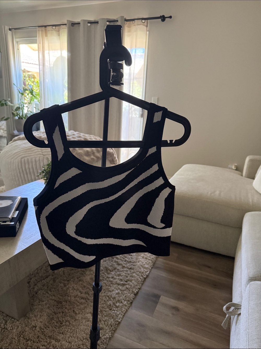 Black & White Zebra Knit Tank Top